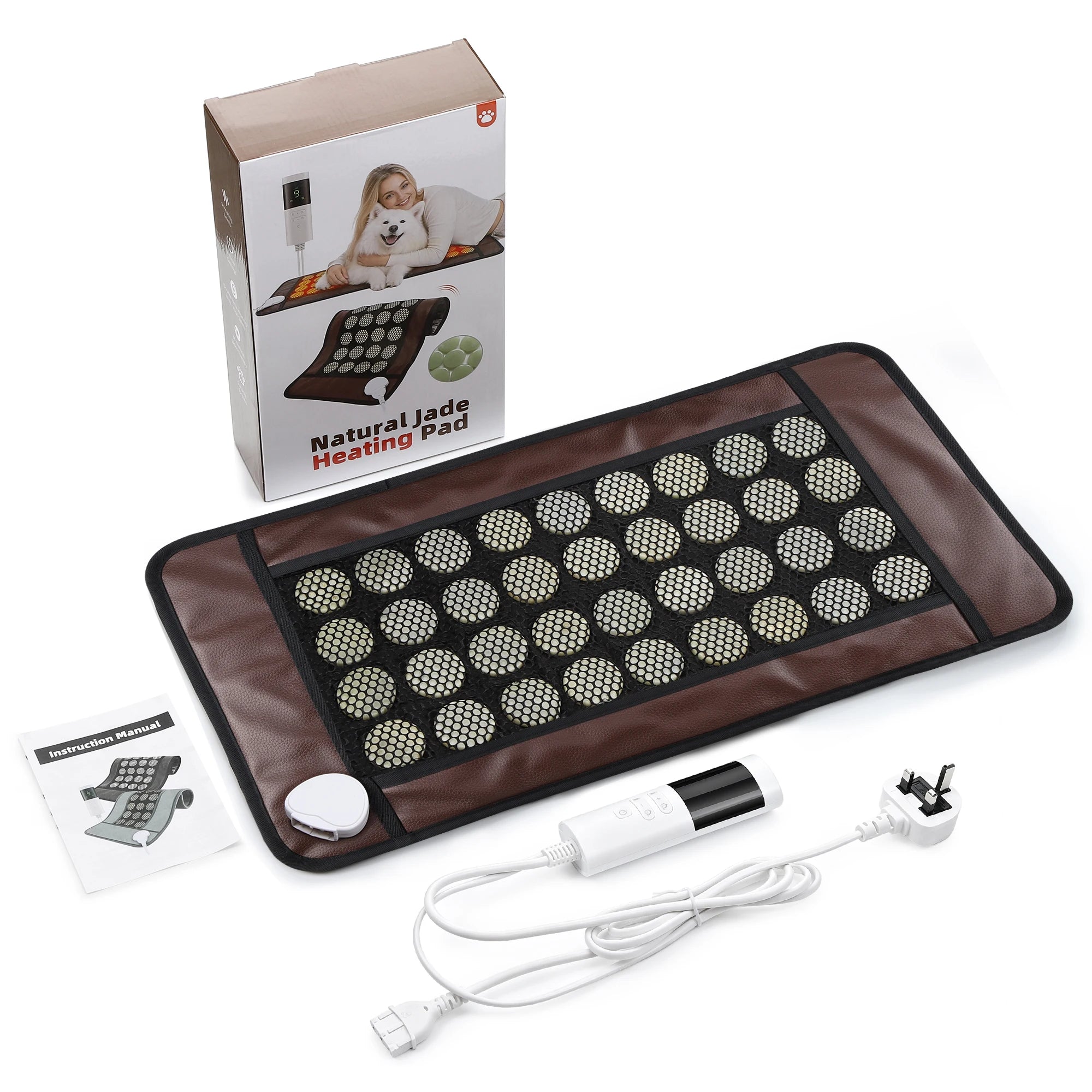 Natural Jade Stone Heating Pad for Back and Muscle Pain Relief - 19
