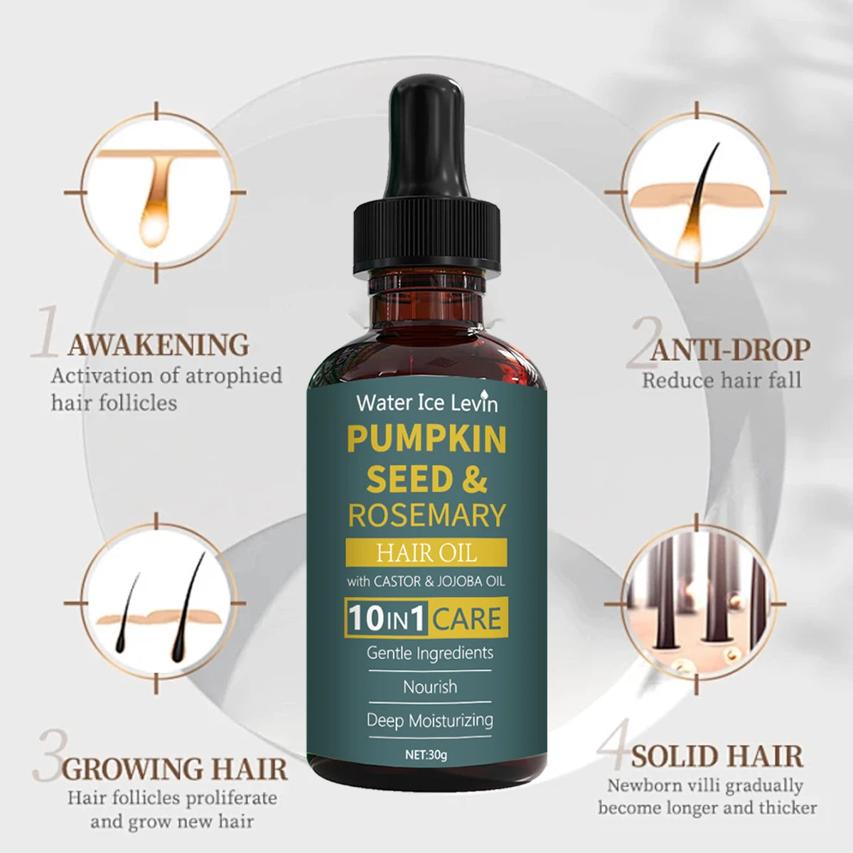 Pumpkin Seed & Rosemary Hair Oil - 10-in-1 Nourishing Scalp Treatment