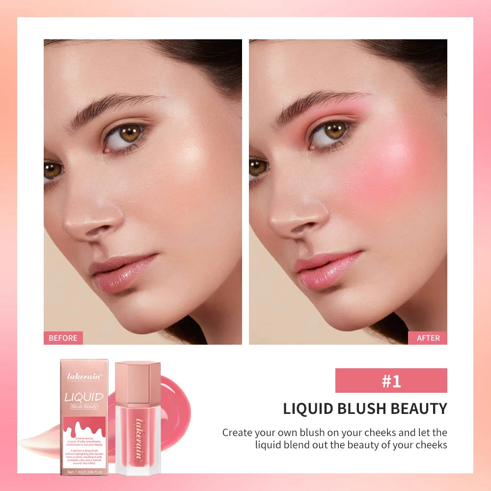 Waterproof Matte Liquid Blush with Built-in Applicator