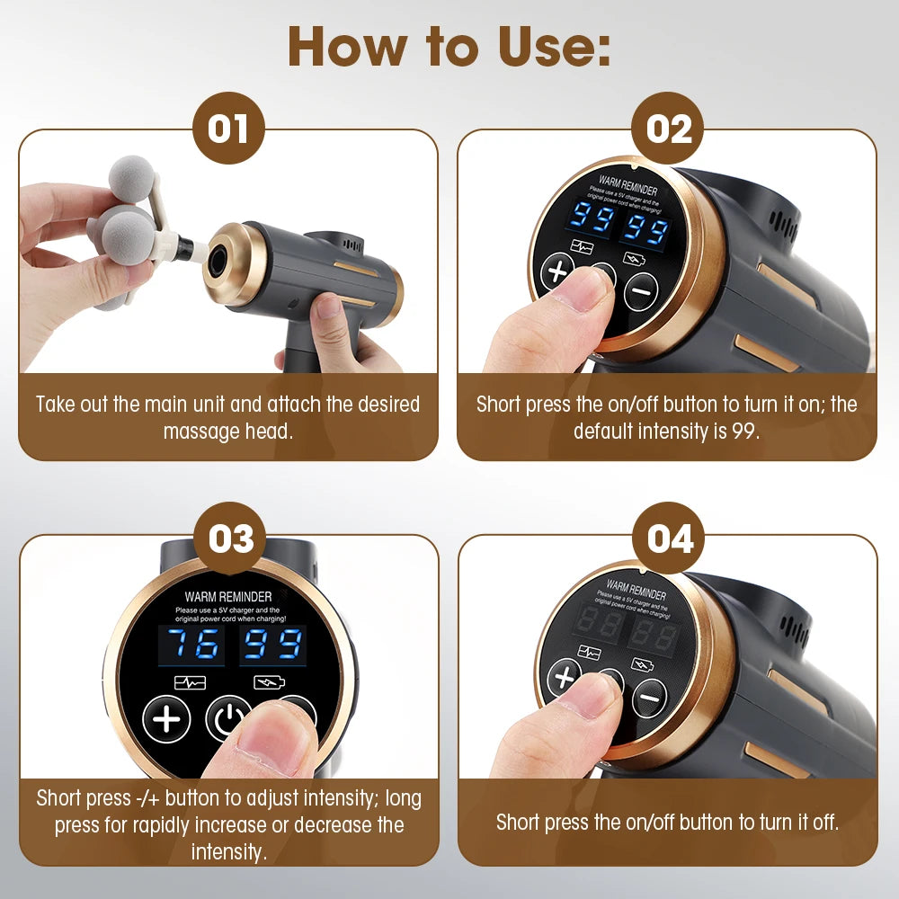 Portable Deep Tissue Percussion Muscle Massage Gun - 14