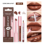 All-in-One Waterproof Lip Liner, Lipstick and Gloss Makeup Set