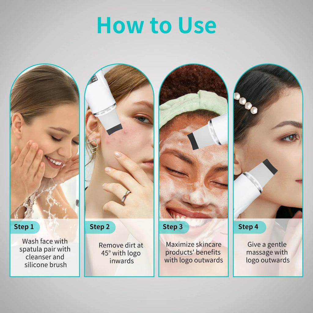 Ultrasonic Facial Skin Scrubber and Pore Cleaner