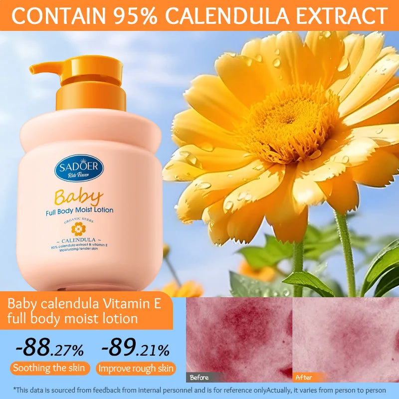 Sadoer Calendula Vitamin E Body Lotion Moisturizing Kids Cream 400ml - 2