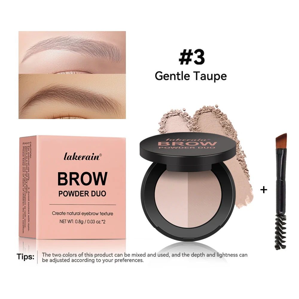 Dual-Tone Eyebrow Powder Palette with Brush