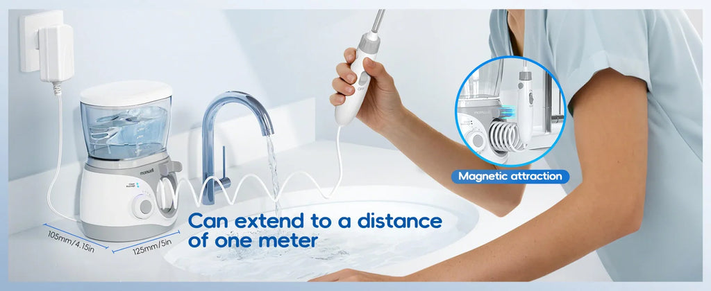 Electric Water Flosser for Teeth with 8 Nozzles and 10 Pressure Settings