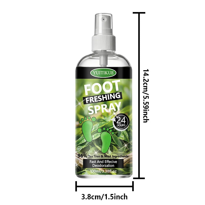 YUITIKUE Tea Tree Foot Deodorant Spray Shoe Odor Eliminator 100ml