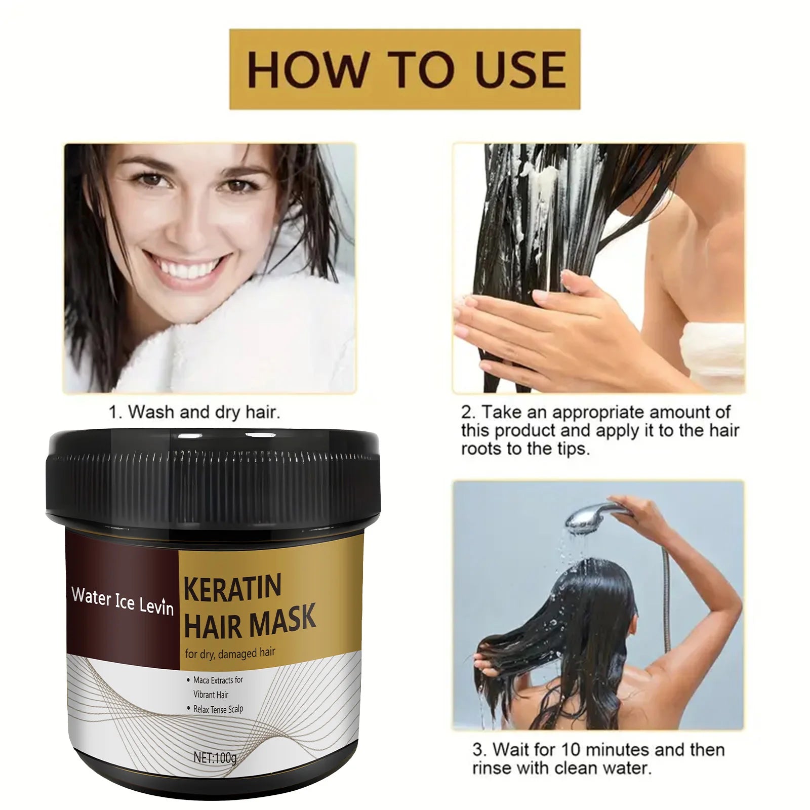 Keratin Hair Mask 100g Repair Treatment for Damaged Frizzy Hair - 6