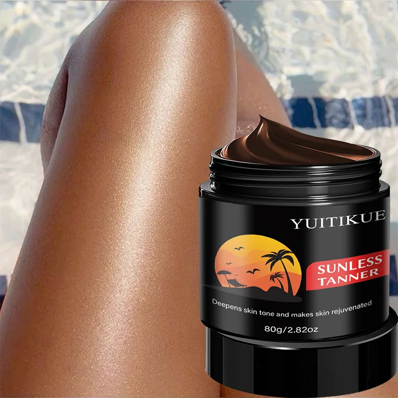 Yuitikue Sunless Tanner Cream 80g Self Tanning Bronzer for Face and Body - 3