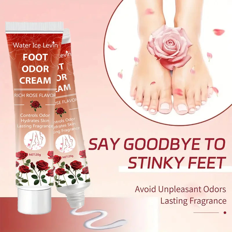 Rose Foot Deodorant Cream Long Lasting Odor Control and Moisturizer - 7
