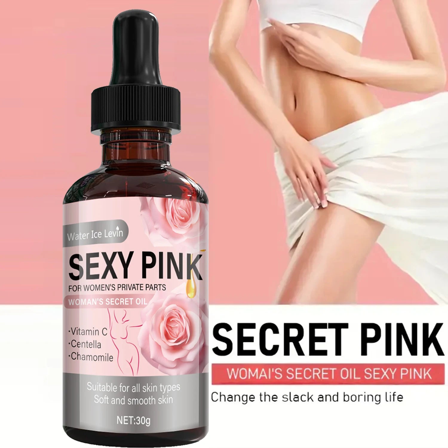 Sexy Pink Intimate Moisturizing Oil Rose Rosemary Body Care Cream - 3