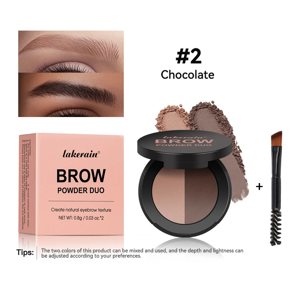 Dual-Tone Eyebrow Powder Palette with Brush
