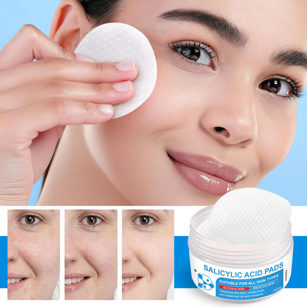 AHA BHA Exfoliating Toner Pads Dual Effect Facial Cleansing Treatment