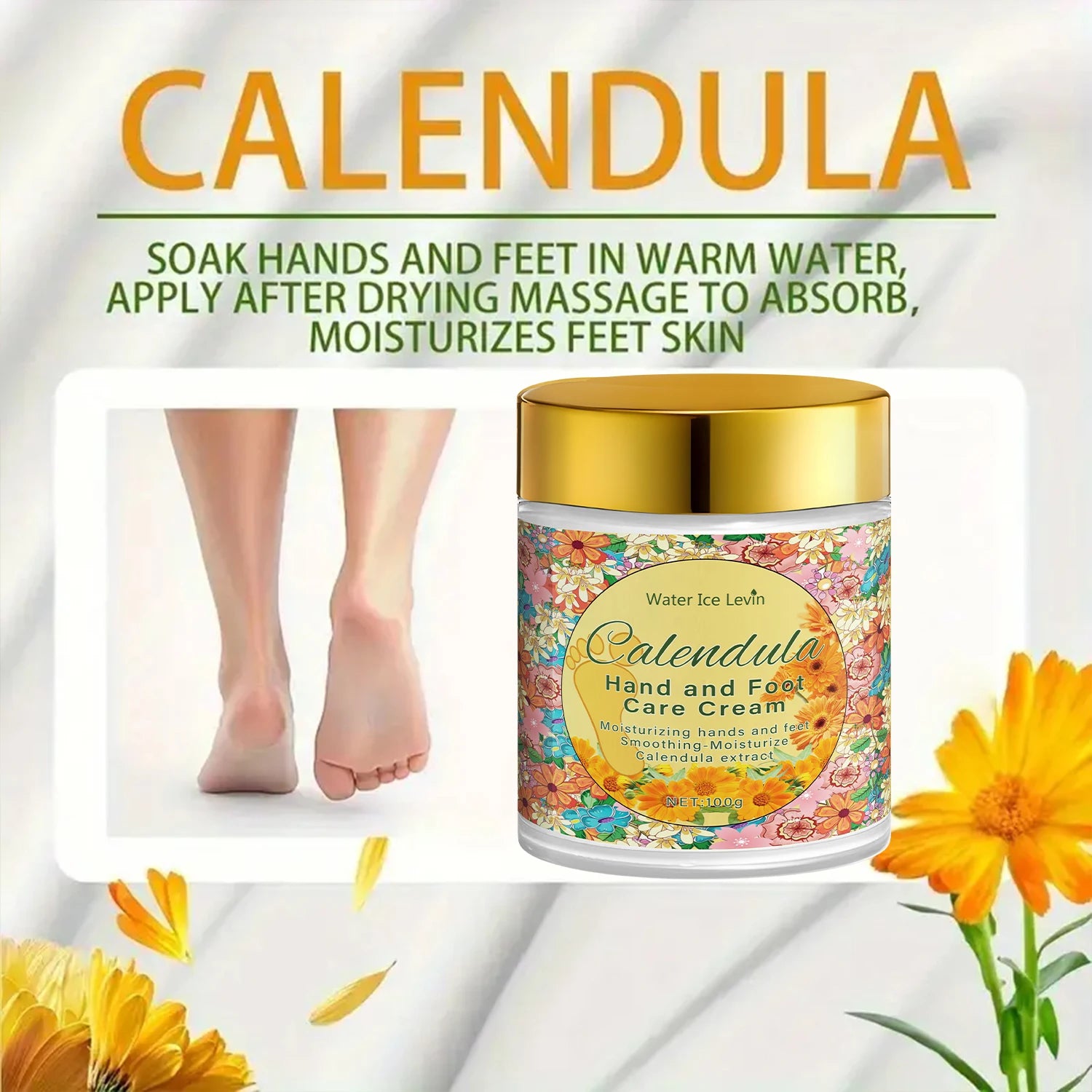 Calendula Hand and Foot Cream Intense Moisturizer for Dry Cracked Skin - 6