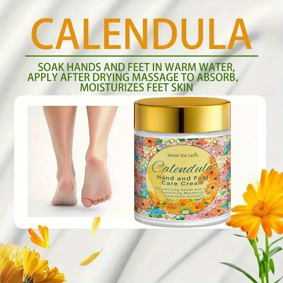 Calendula Hand and Foot Cream Intense Moisturizer for Dry Cracked Skin