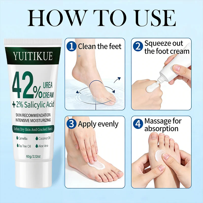 Yuitikue 42% Urea Cream with Salicylic Acid for Dry Skin and Cracked Heels - 8