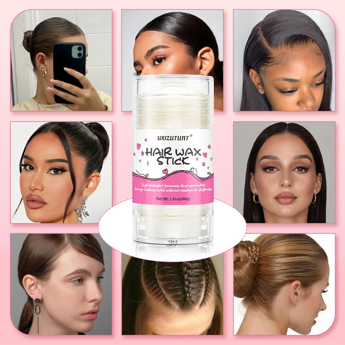 Hair Styling Wax Stick for Smoothing Frizzy Hair and Flyaways 40g