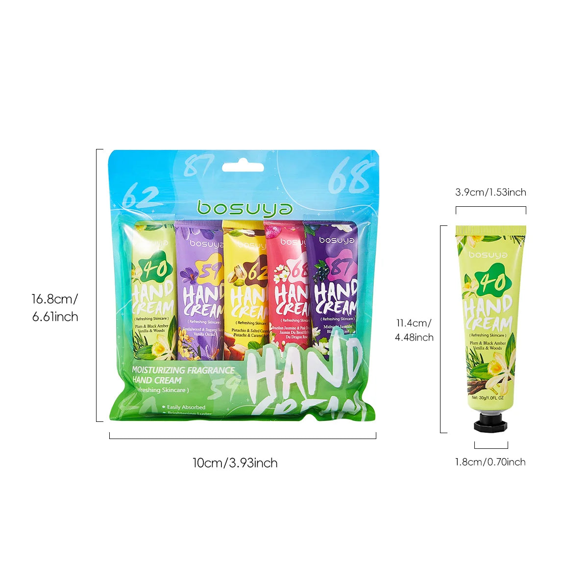 Bosuya Moisturizing Hand Cream Set Hydrating Lotion for Dry Skin - 4