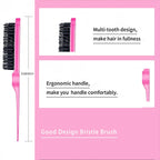 3 Piece Hair Styling Comb and Edge Control Brush Set