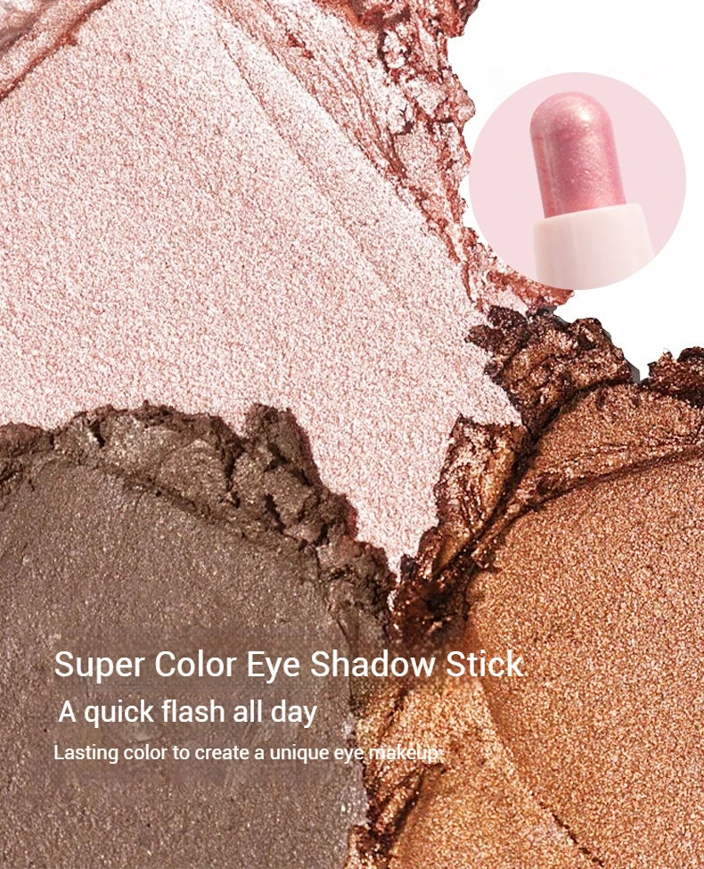 Peiyen 6 Piece Pearlescent Eyeshadow Stick Set Waterproof Shimmer Makeup