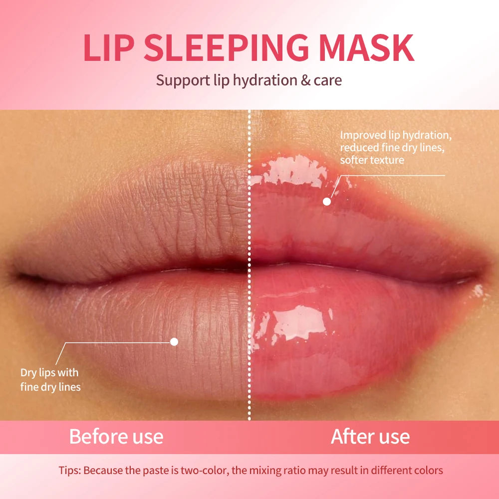 Dual-Color Hydrating Lip Sleeping Mask for Dry Lips