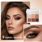 9-Color Professional Eyeshadow Palette Matte and Shimmer
