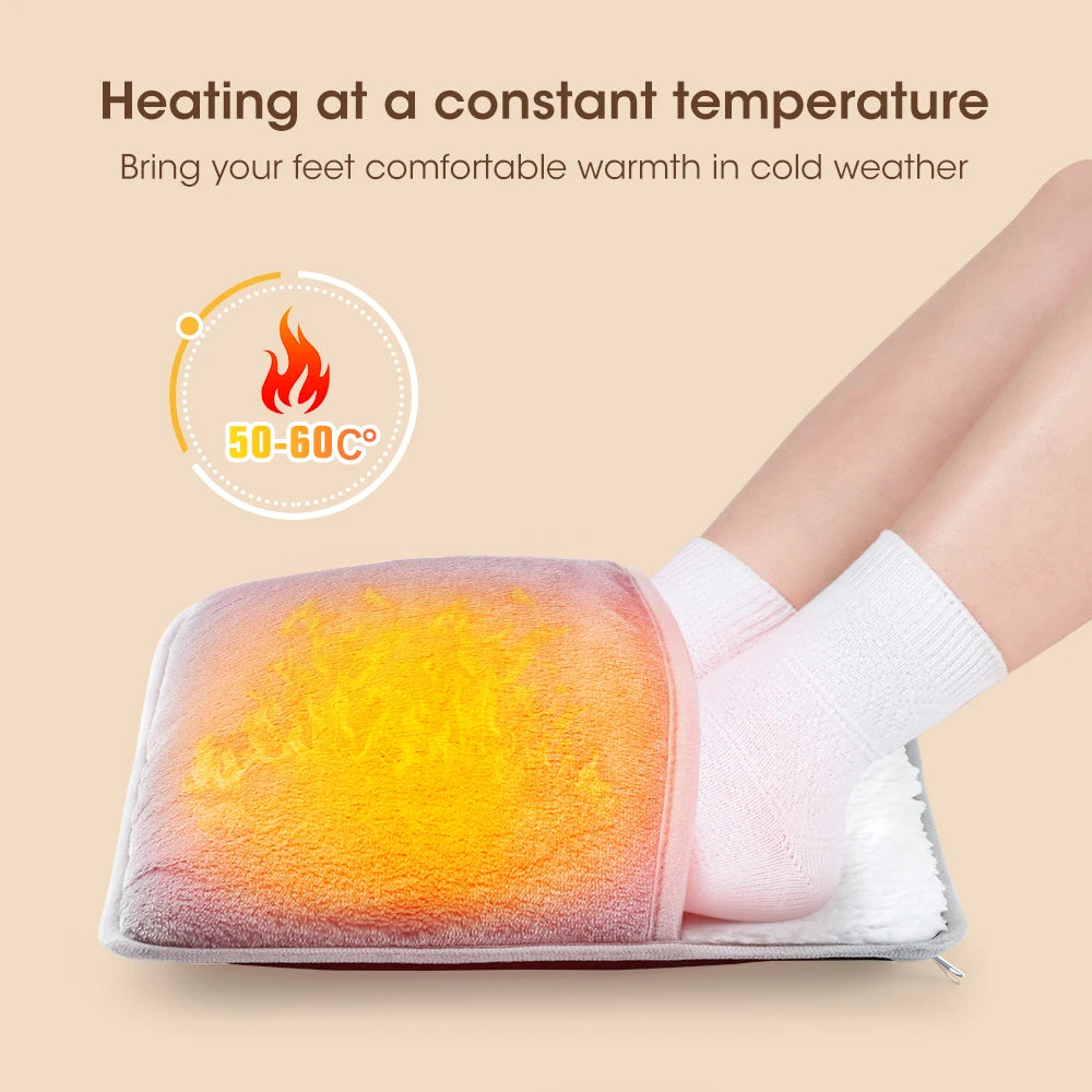 Electric Heated Foot Warmer with Adjustable Temperature and Timer