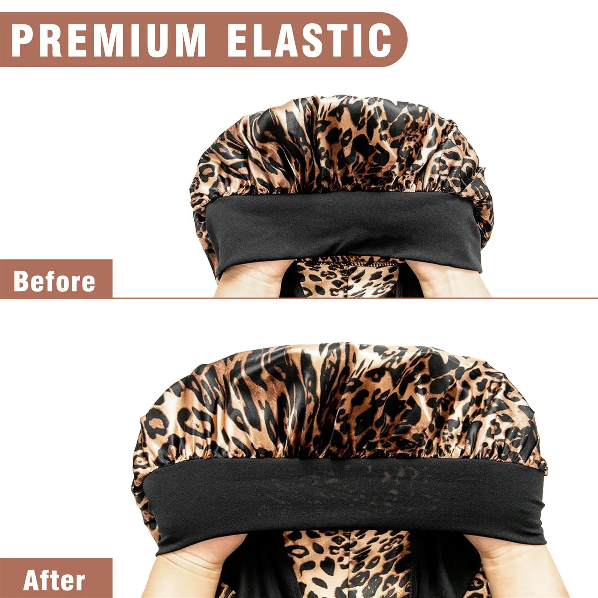 2 Pack Silk Sleep Bonnet Adjustable Hair Protection Cap for Frizz Control