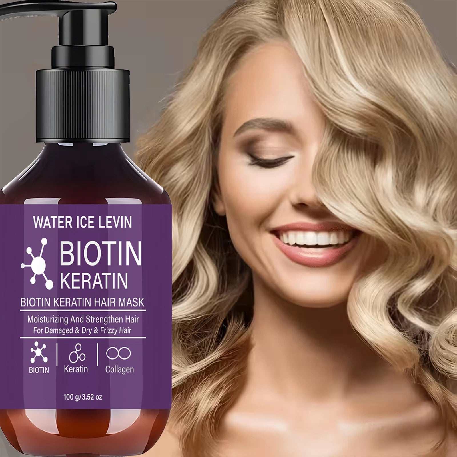 Keratin and Biotin Hair Mask Treatment for Dry and Frizzy Hair 100g