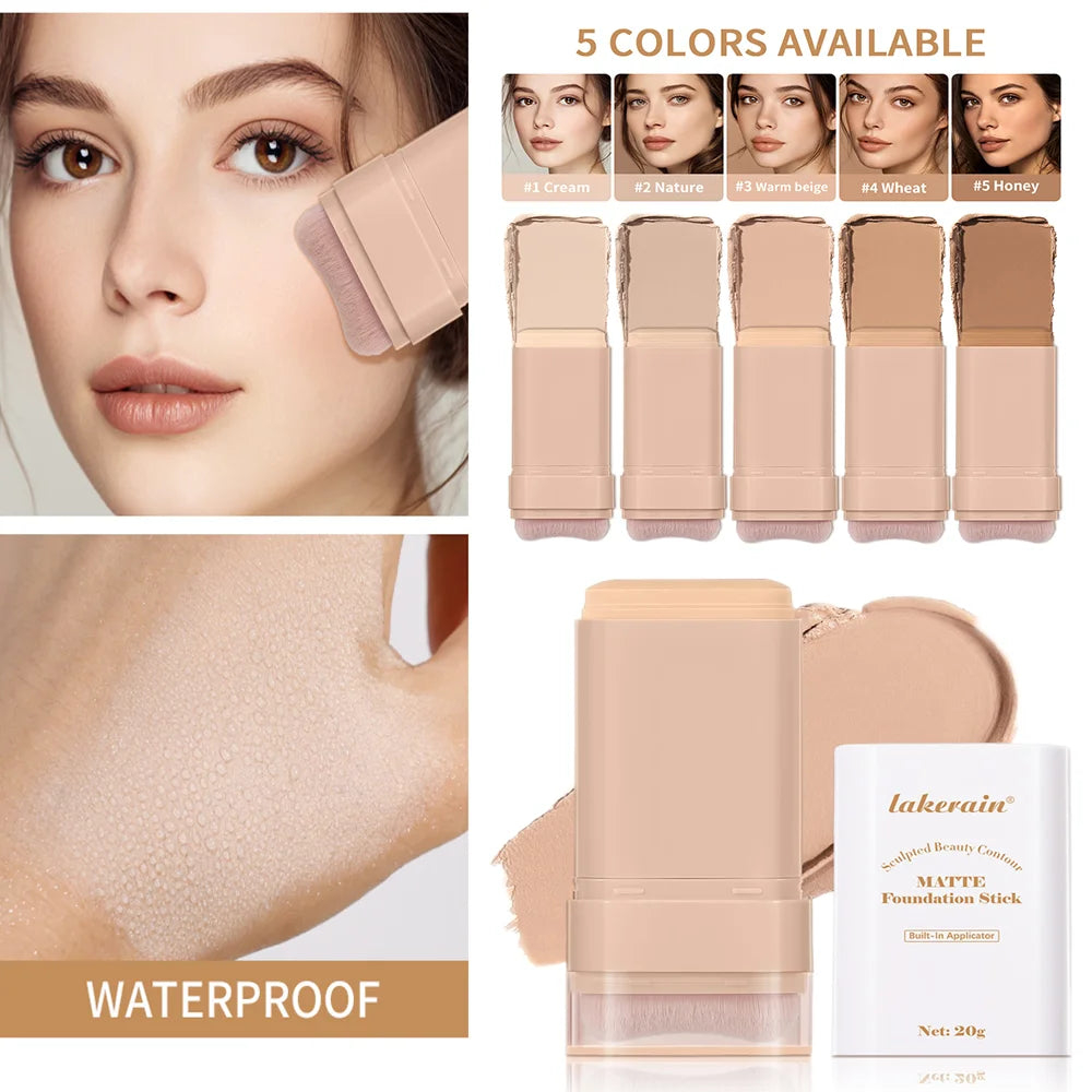 Matte Foundation Stick with Built-in Brush