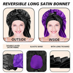 Satin Sleep Bonnet with Adjustable Long Tie for Hair Protection