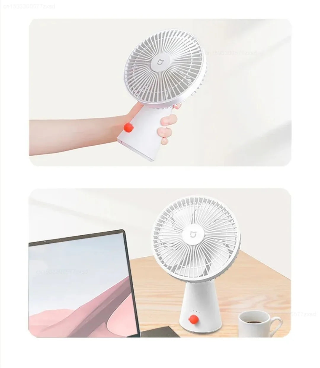 Mijia Portable Desk Fan Rechargeable USB Handheld Cooling Mini Fan - 8
