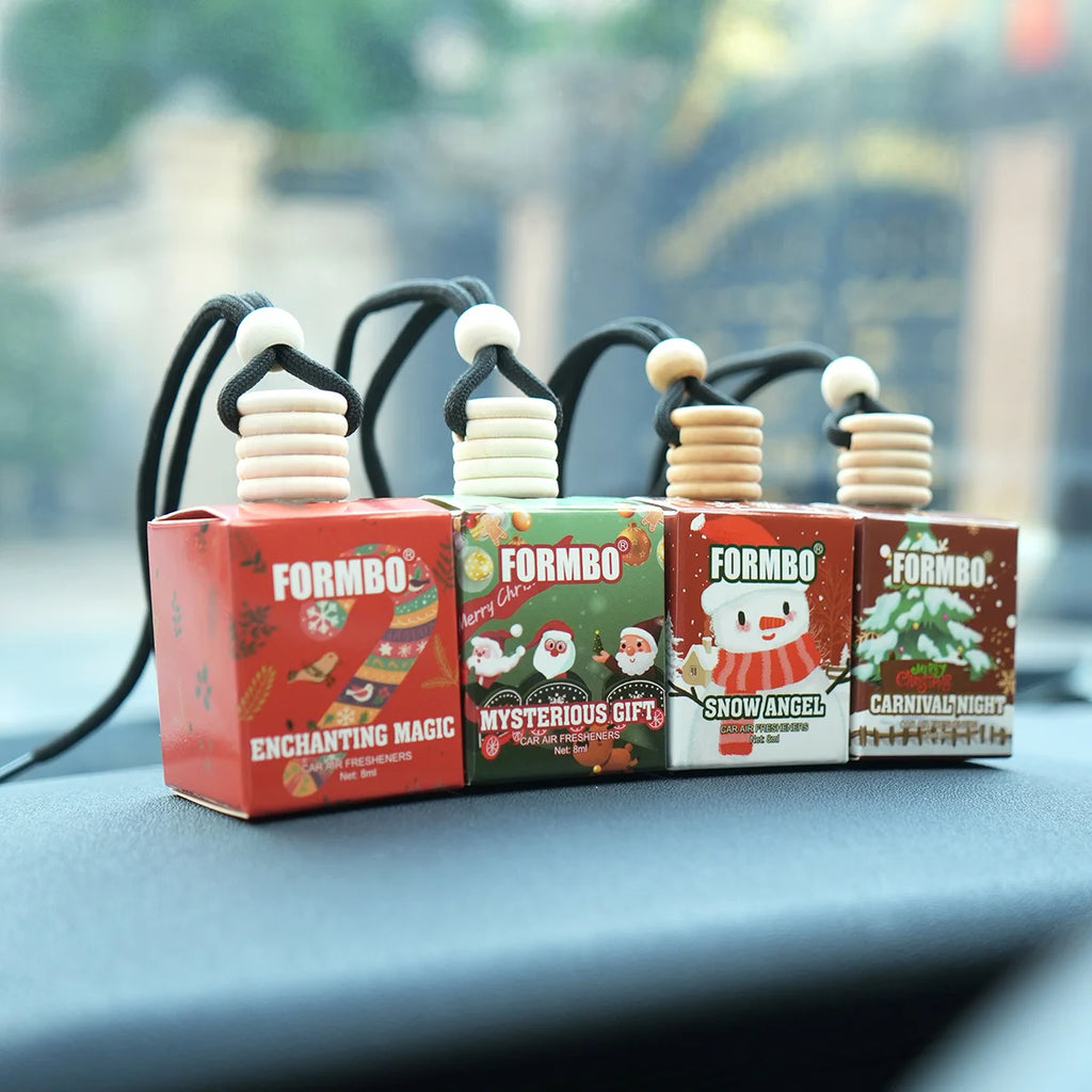 4pc Christmas Car Air Freshener Set Hanging Perfume Diffuser