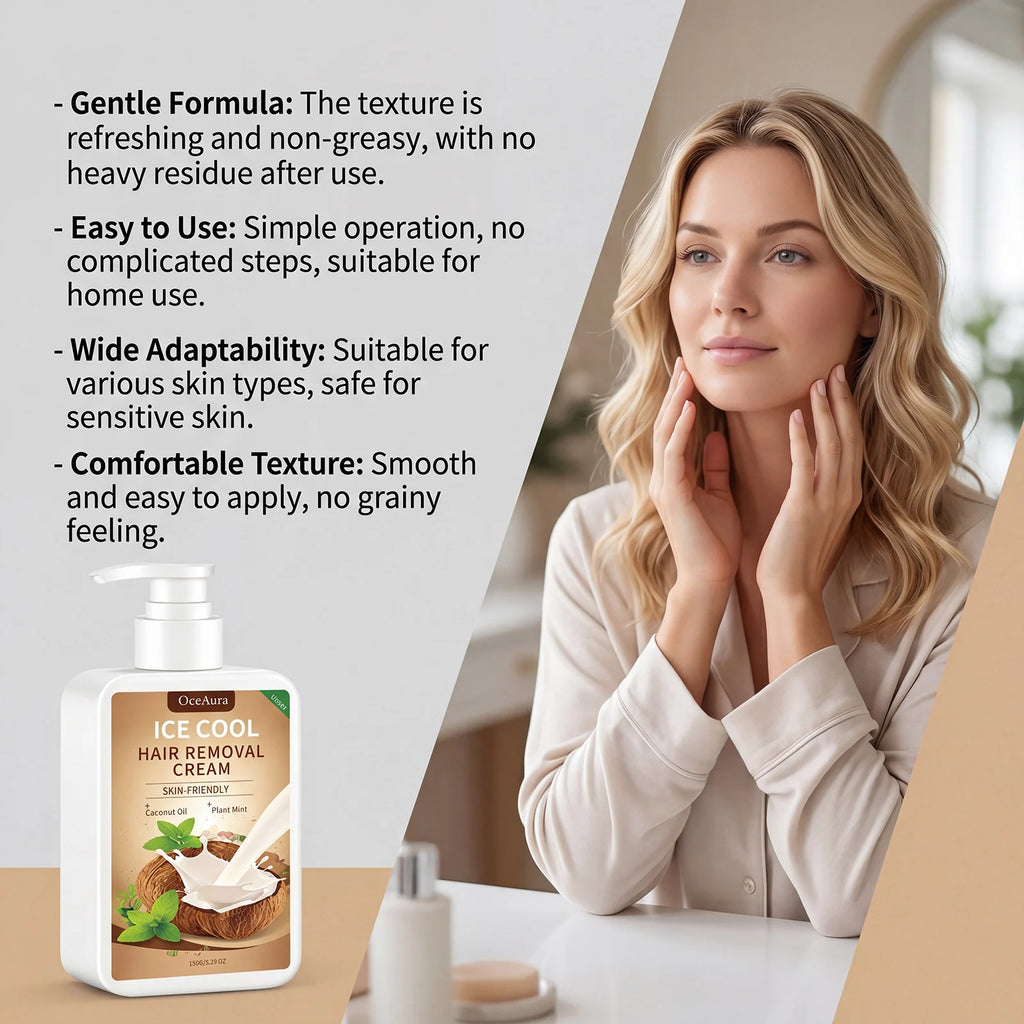 Painless Cooling Hair Removal Cream for Face and Body