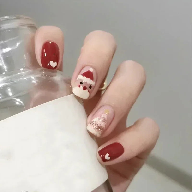 Christmas Semi-Cured Gel Nail Wraps with Winter Snowflake Designs