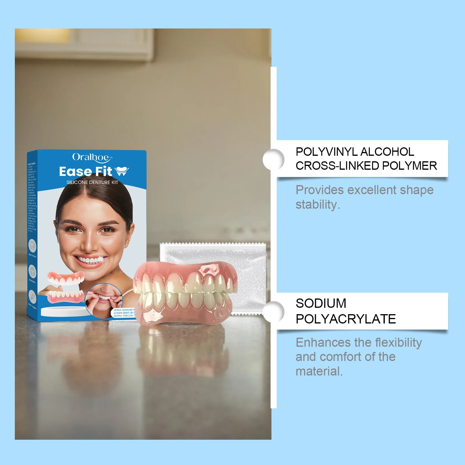Comfortable Silicone Denture Set for Natural Smile - 10