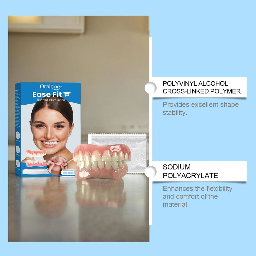 Comfortable Silicone Denture Set for Natural Smile