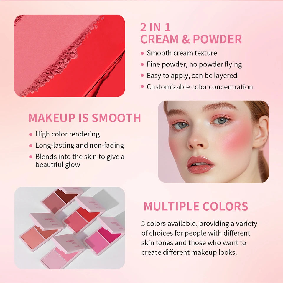 2-in-1 Cream and Powder Blush Palette