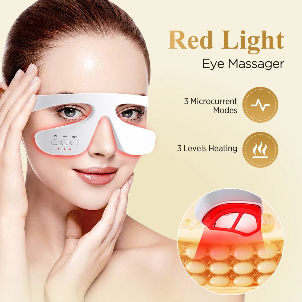 3D LED Red Light Therapy Eye Massager for Fatigue and Dark Circles - 13