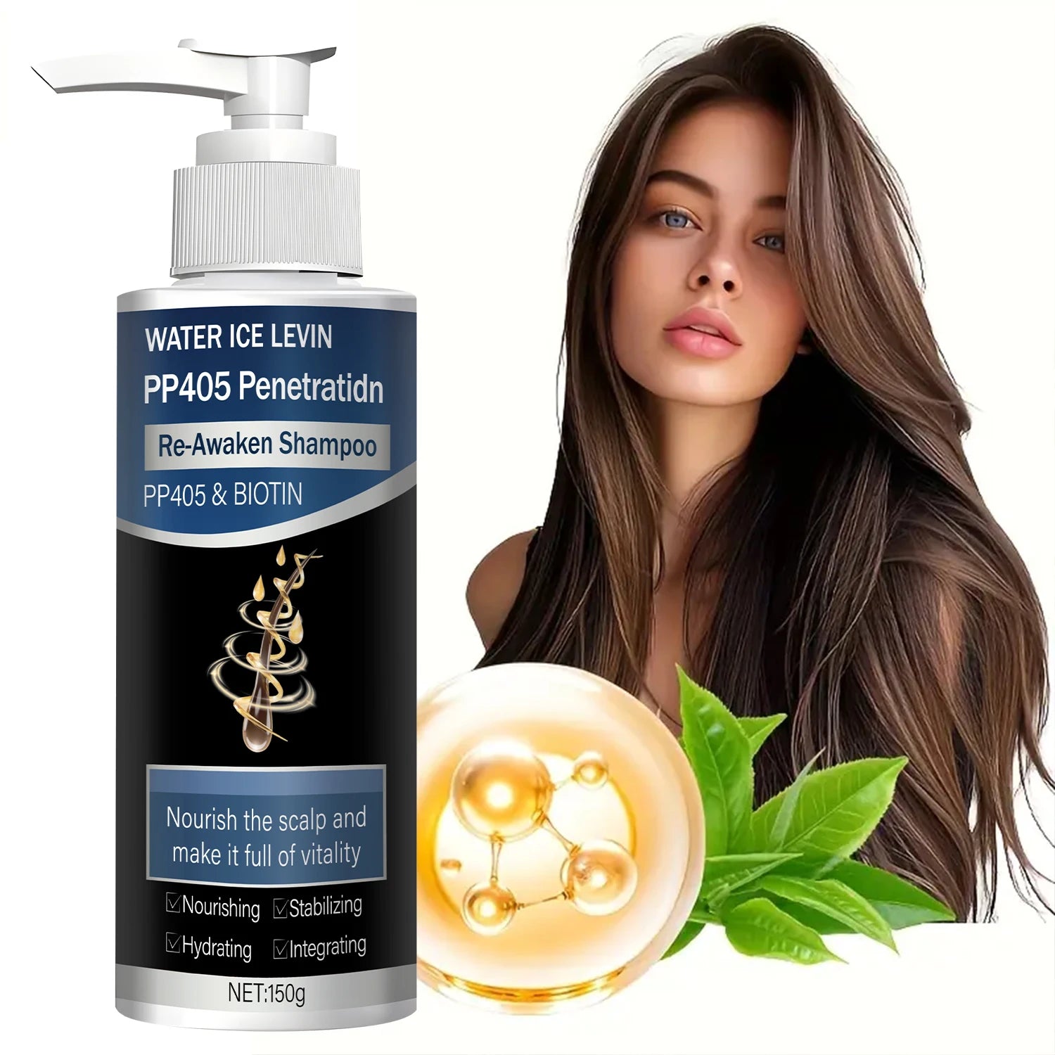 Water Ice Levin Hair Growth Shampoo 150g Biotin Collagen Keratin