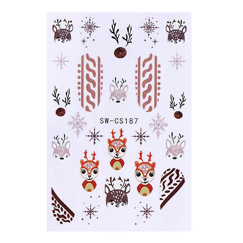 3D Christmas Cartoon Nail Art Stickers