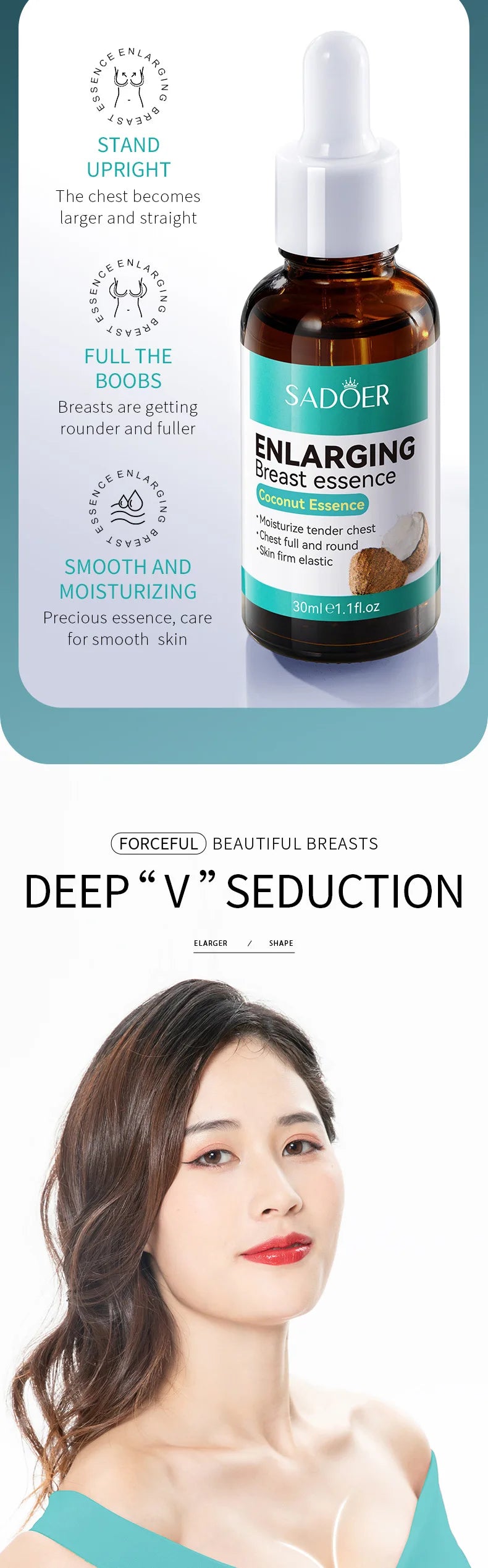 Sadoer Breast Enhancement Care Set Firming Cream and Essential Oil - 29