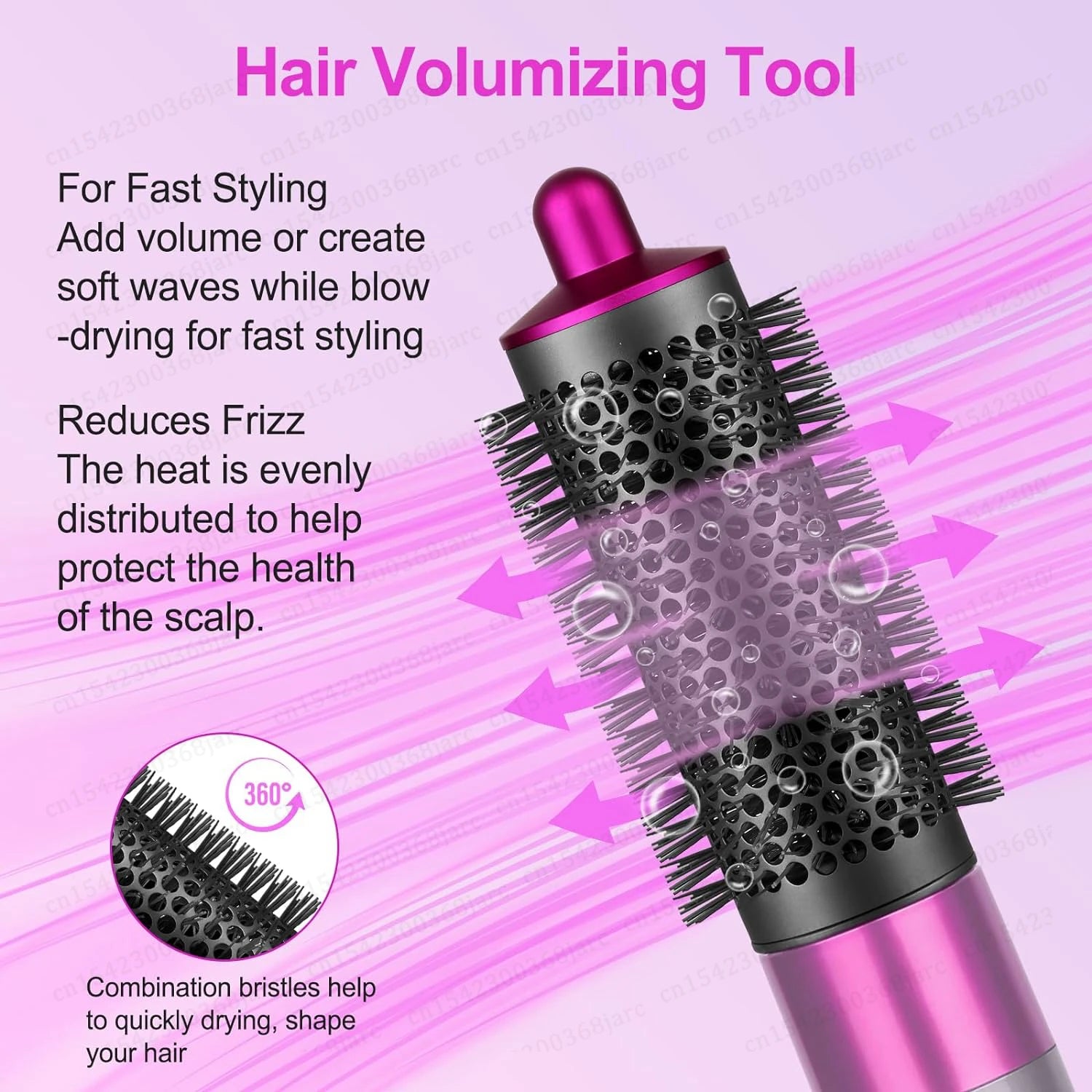 SenCiciMen X9 6-in-1 Hair Styler Hot Air Brush Curling Iron Dryer Set - 5