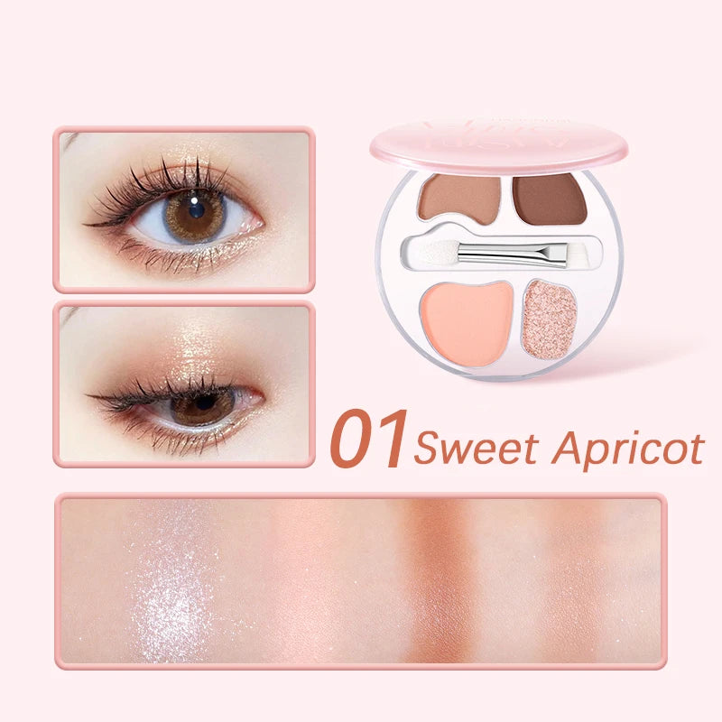 4 Color Eyeshadow Palette Waterproof Matte and Shimmer Makeup Kit - 11