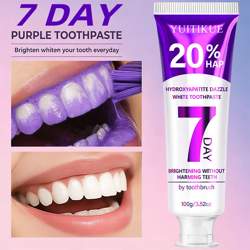 YUITIKUE Hydroxyapatite Purple Toothpaste Teeth Whitening Oral Care - 5