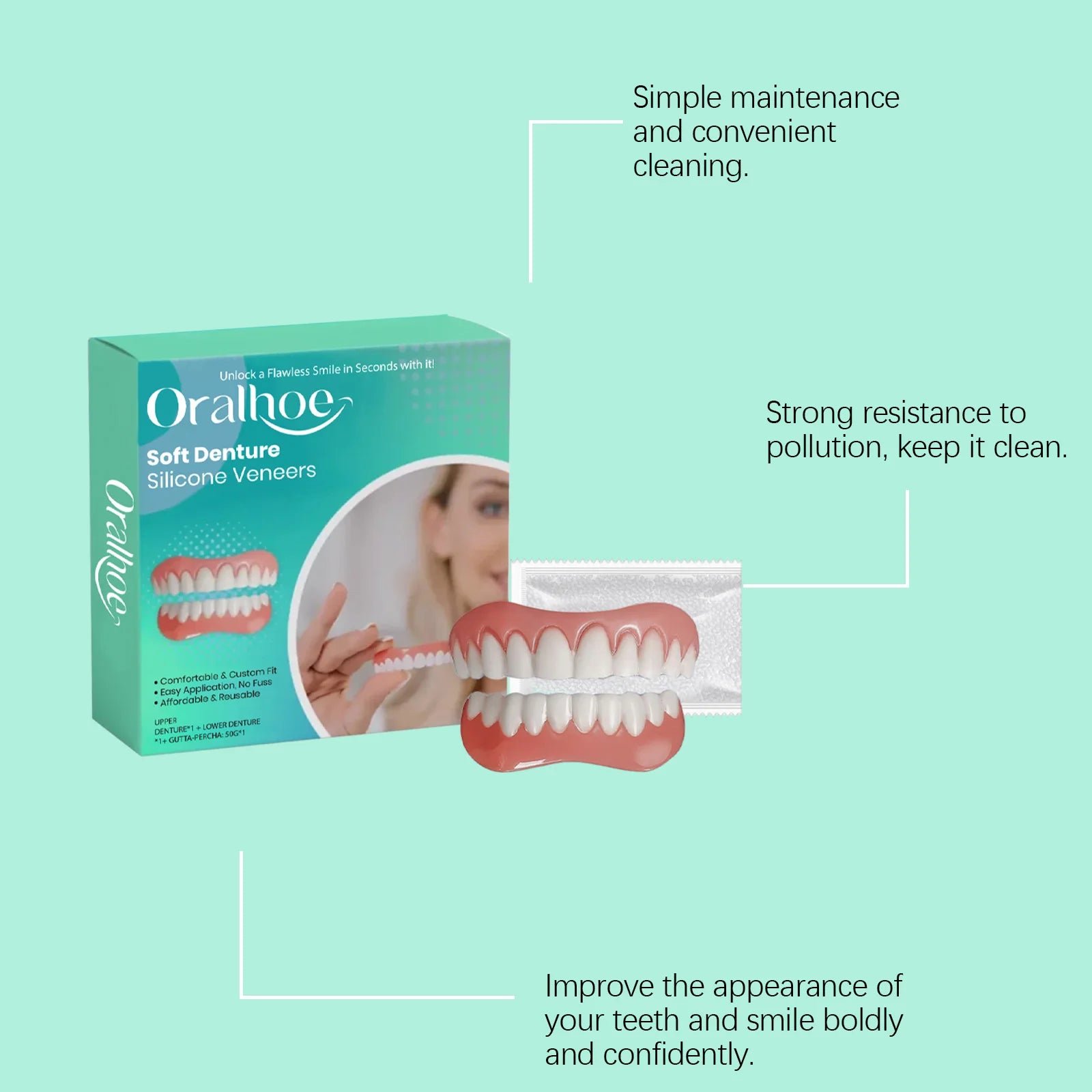 Flexible Silicone Cosmetic Dentures for Natural Smile - 10