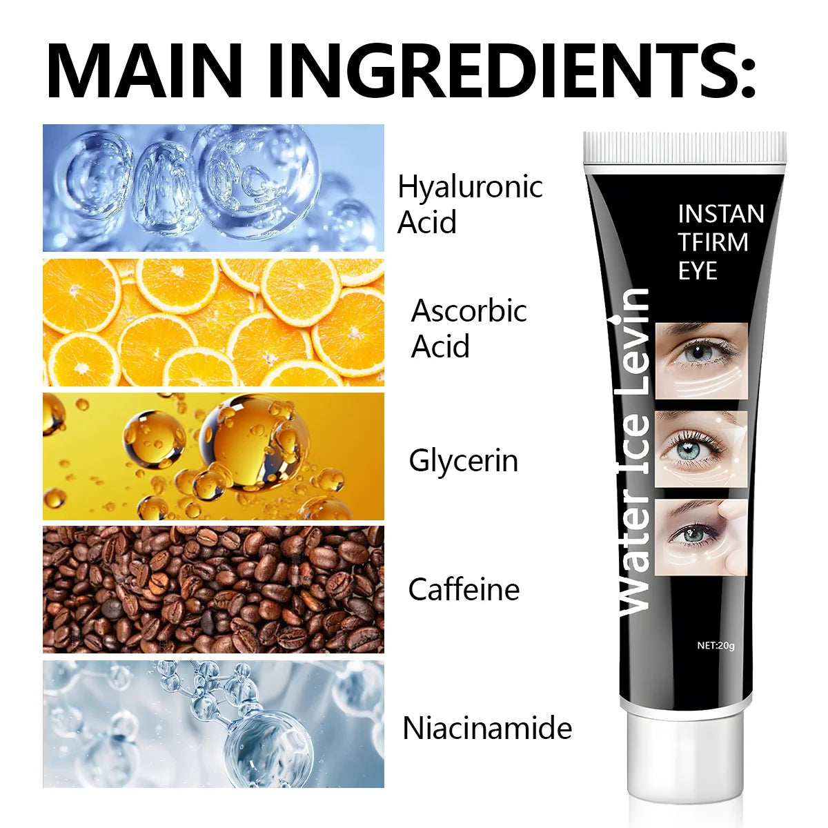 Instant Firming Eye Cream Anti Aging Serum for Dark Circles and Puffiness - 2