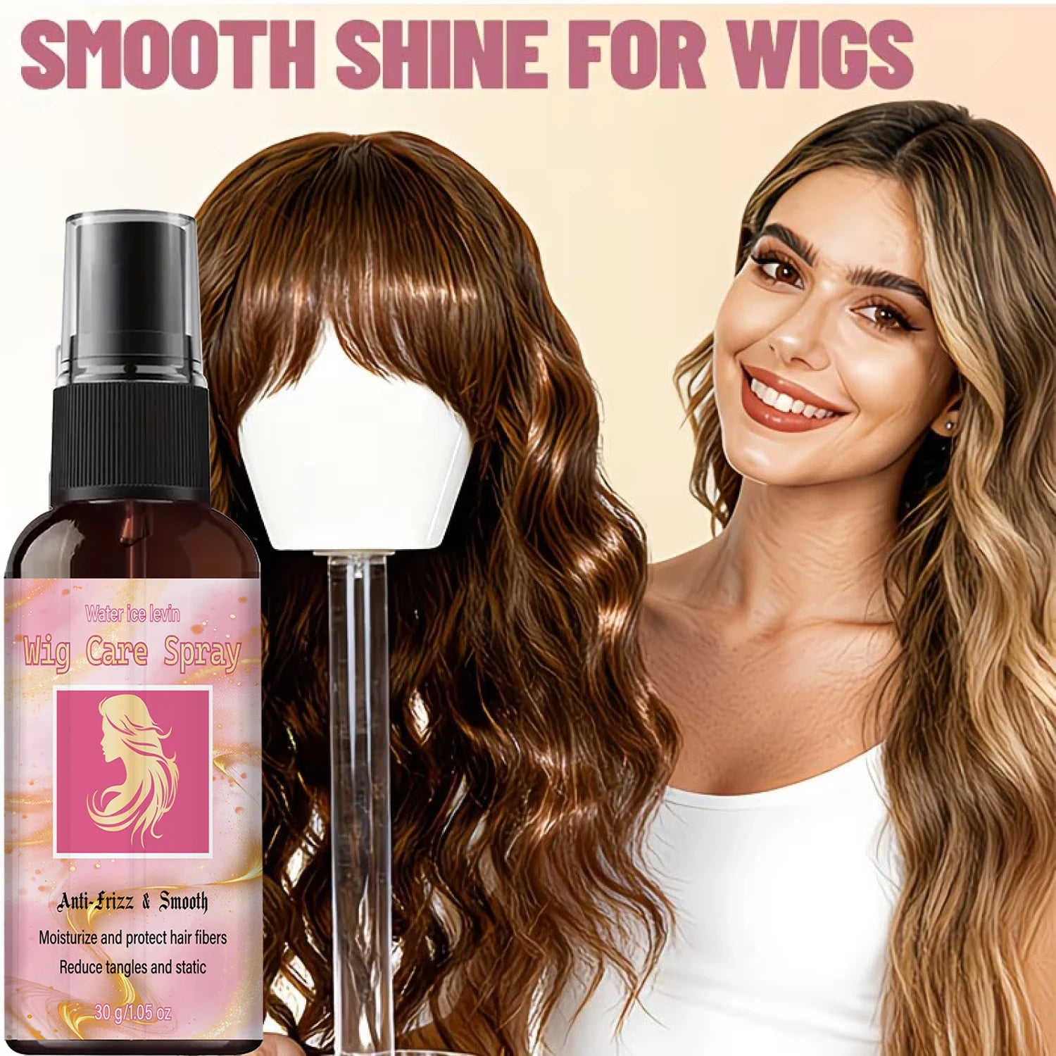 Anti-Frizz Wig Spray Moisturizing Detangler and Static Control - 8