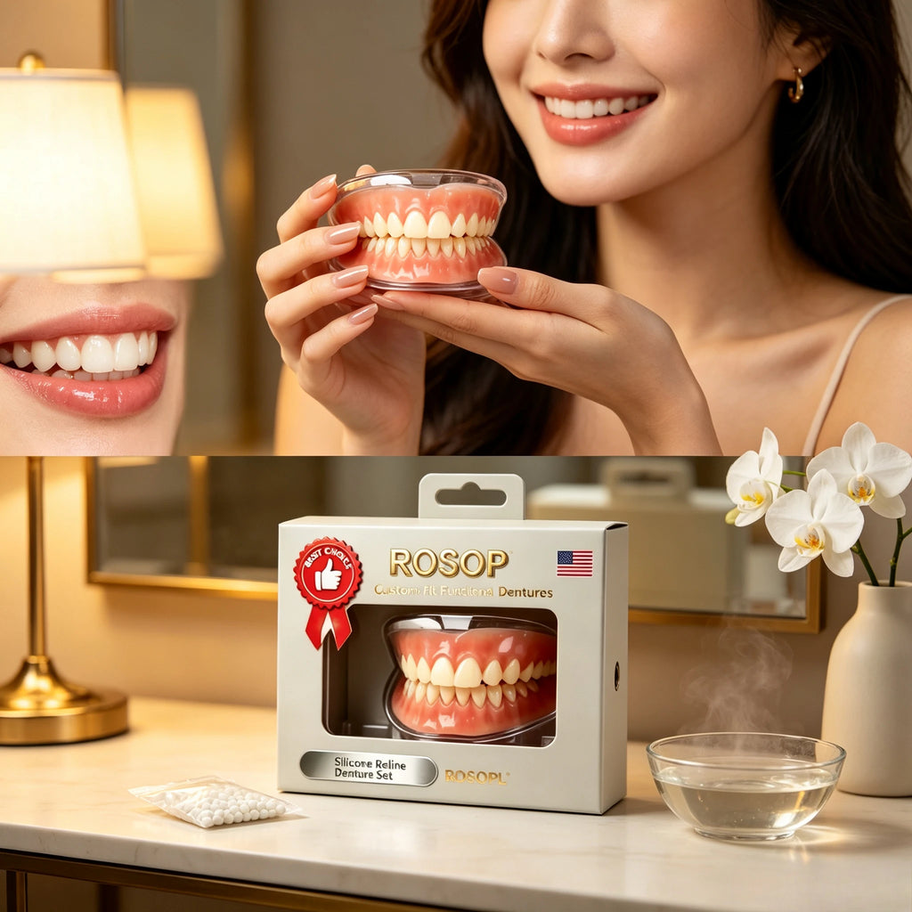 Soft Silicone Cosmetic Denture Set for Men and Women