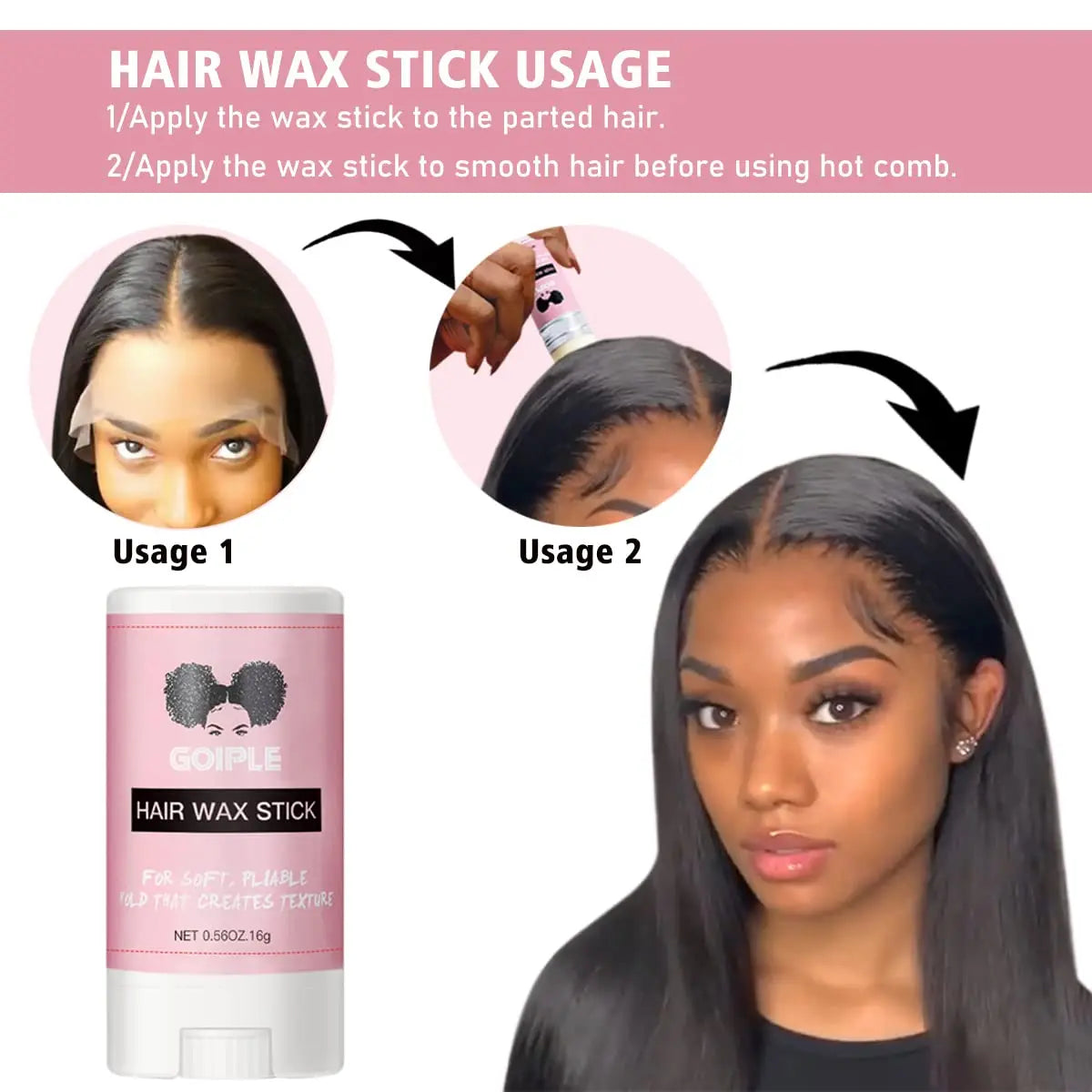 Wig Adhesive Spray Wax Stick and Edge Control Styling Kit 9 Piece Set