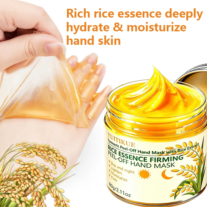 YUITIKUE Rice Essence Turmeric Peel Off Hand Mask Moisturizing Treatment